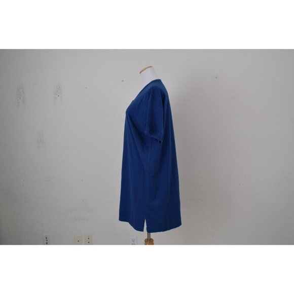 Vintage 80s T-shirt Blue Pullover Dress‎ ONE SIZE - Picture 2 of 9
